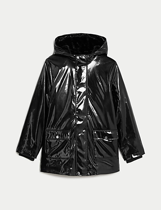 Regenmantel mit Kapuze und Kunstpelzfutter (6&ndash;16 J.)