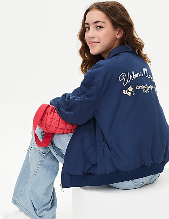 Gewatteerd bomberjack met tekst ‘Urban Lifestyle’ (6-16 jaar)