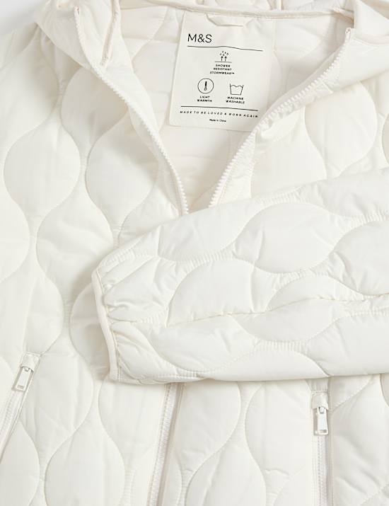 ז'קט מרופד קל משקל עם קפוצ'ון (16-6 שנים)