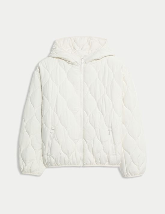 ז'קט מרופד קל משקל עם קפוצ'ון (16-6 שנים)