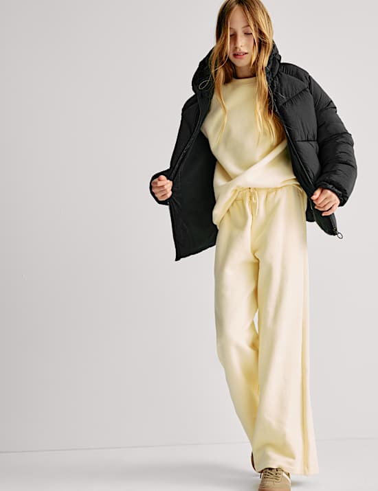 Gewatteerde, middelzware jas met capuchon (6-16 jaar)