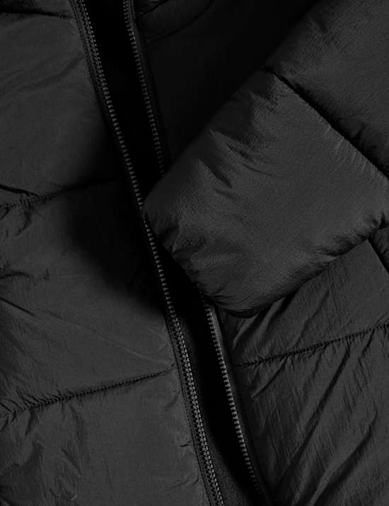 Gewatteerde, middelzware jas met capuchon (6-16 jaar)