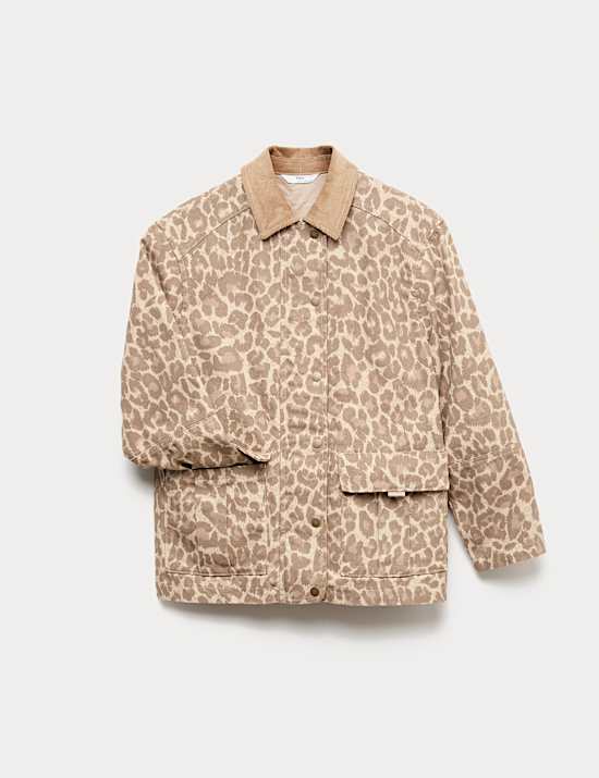 Puur katoenen jack met luipaardprint (6-16 jaar)