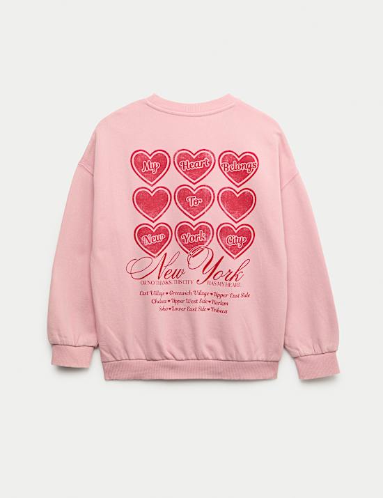 Cotton Rich New York Heart Sweatshirt (6-16 Yrs)