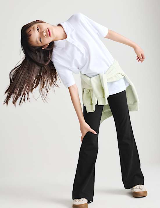 2 Pack Cotton Rich Flared Leggings (6-16 Yrs)