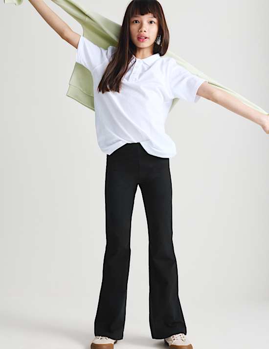 2 Pack Cotton Rich Flared Leggings (6-16 Yrs)