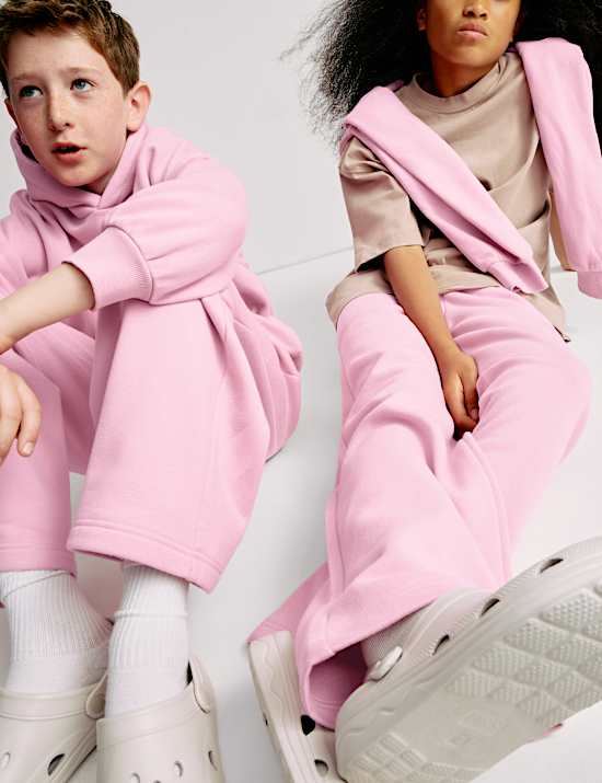 Jogginghose mit hohem Baumwollanteil und weitem Bein (2–16 J.)