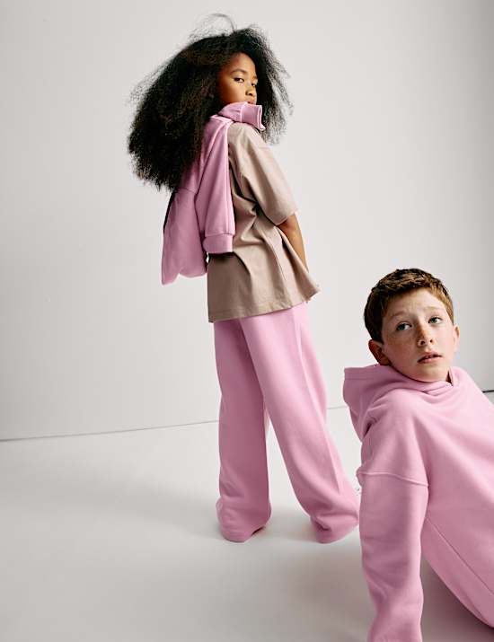 Jogginghose mit hohem Baumwollanteil und weitem Bein (2–16 J.)