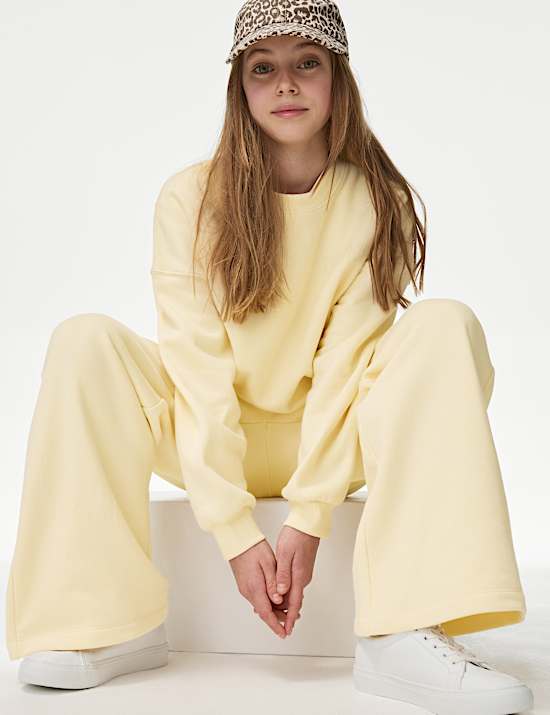 Wide Leg Cotton Rich Joggers (2-16 Yrs)