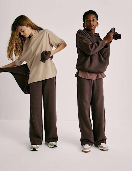 Wide Leg Cotton Rich Joggers (2-16 Yrs)