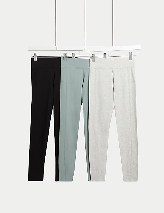 Set van 3 katoenrijke leggings (6-16 jaar)