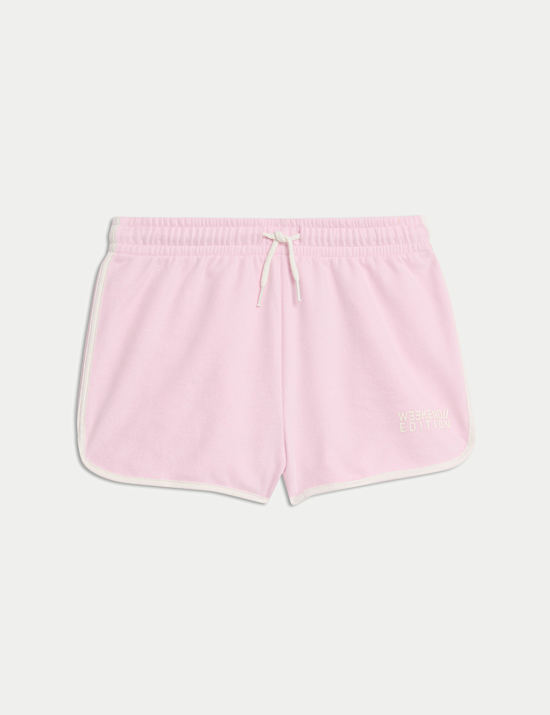 מכנסי ספורט קצרים מבד עשיר בכותנה (2-‏16 שנים)