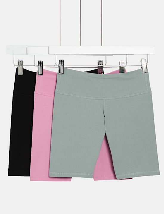 3pk Cotton Rich Cycling Shorts (2-16 Yrs)