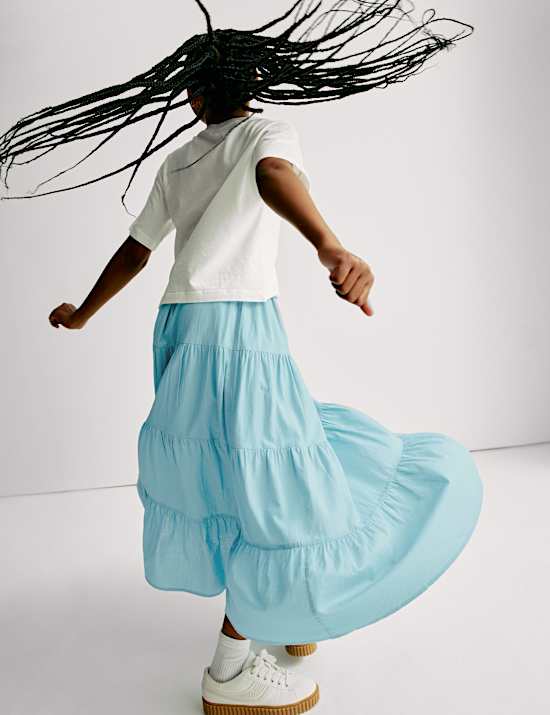 Pure Cotton Maxi Skirt (6-16 Yrs)