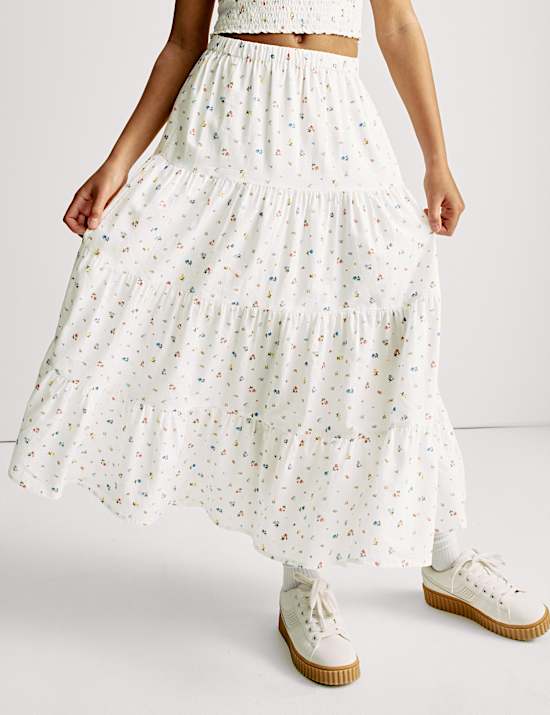 Maxi sukně z čist&eacute; bavlny (6&ndash;16 let)