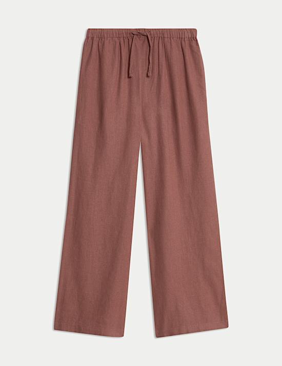 Linnenrijke broek met wijde pijpen (6-16 jaar)