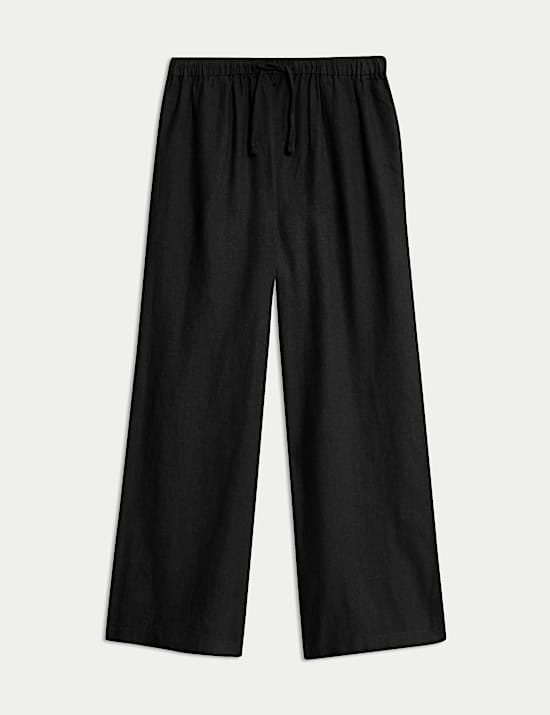Wide Leg Linen Rich Trousers (6-16 Yrs)