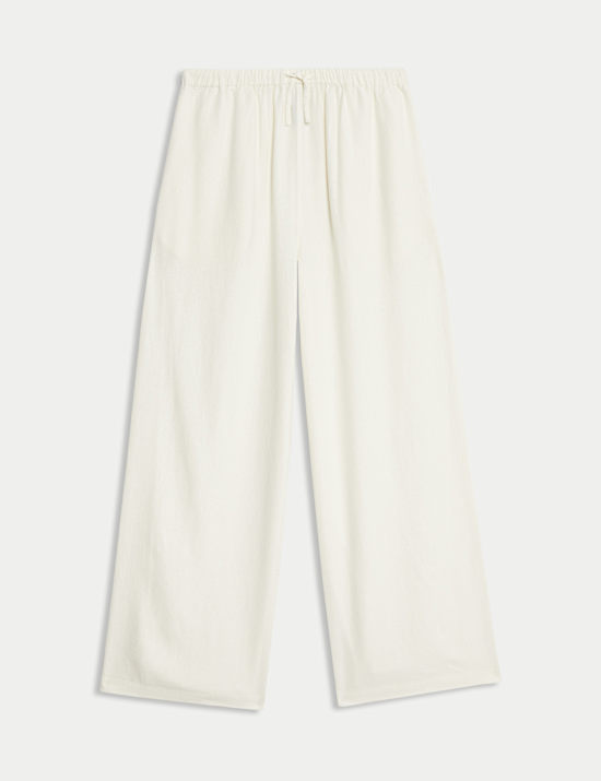 Linnenrijke broek met wijde pijpen (6-16 jaar)