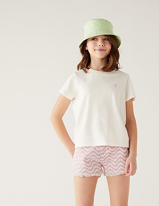 Denim Wave Print Shorts (6-16 Yrs)