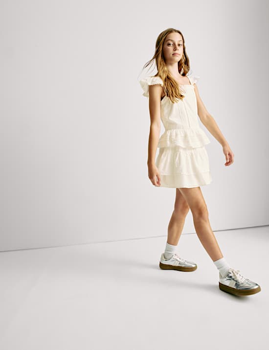 Pure Cotton Cutwork Rara Skirt (6-16 Yrs)