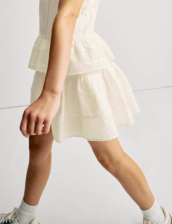 Pure Cotton Cutwork Rara Skirt (6-16 Yrs)