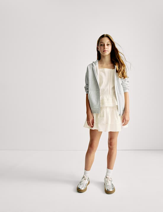 Pure Cotton Cutwork Rara Skirt (6-16 Yrs)