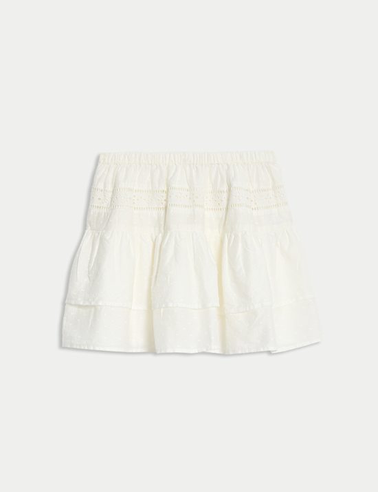 Pure Cotton Cutwork Rara Skirt (6-16 Yrs)