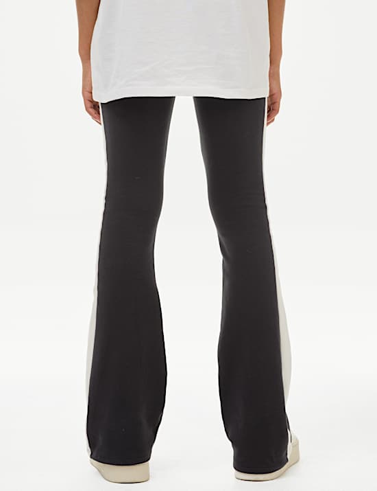 Cotton Rich Side Stripe Flared Leggings (6-16 Yrs)