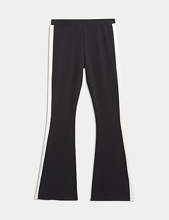 Cotton Rich Side Stripe Flared Leggings (6-16 Yrs)