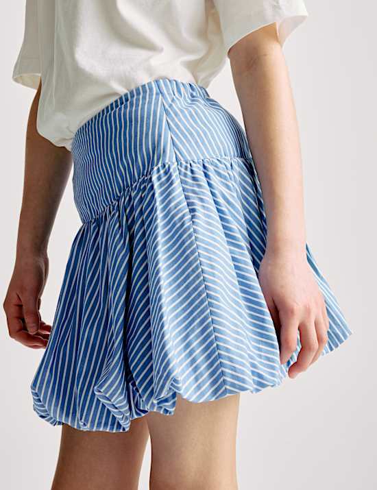 Pure Cotton Printed Puff Ball Skirt (6-16 Yrs)