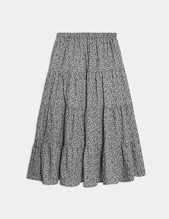 Zuiver katoenen maxi-rok met grappig bloemendessin (6-16 jaar)