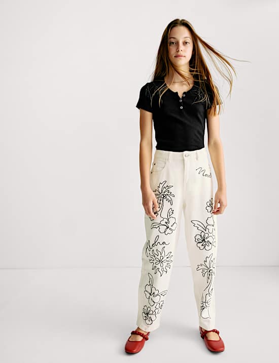 Denim Embroidered Jeans (6-16 Yrs)