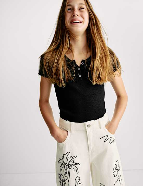 Denim Embroidered Jeans (6-16 Yrs)