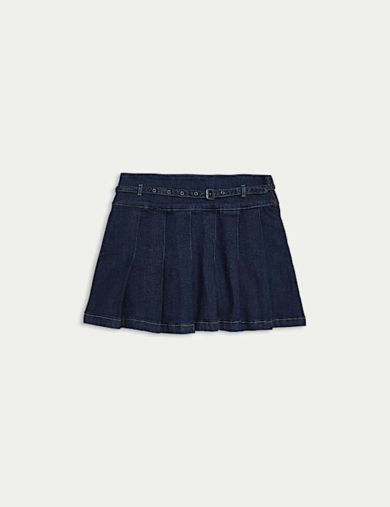 Mini jupe en jean plissé (du 2 au 16 ans)