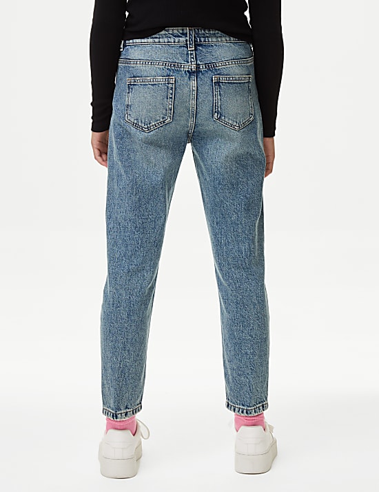 Mom Pure Cotton Denim Jeans (6-16 Yrs)