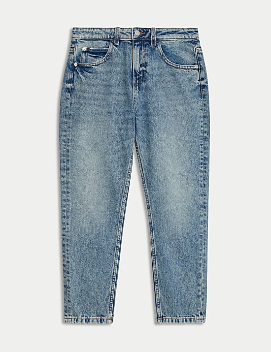 Mom Pure Cotton Denim Jeans (6-16 Yrs)