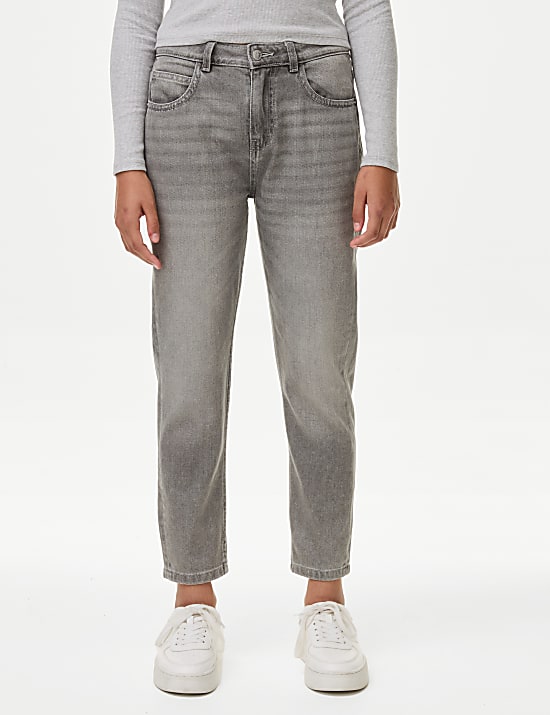 Τζιν παντελόνι με εφαρμογή Mom από 100% βαμβάκι (6-16 ετών)