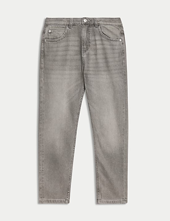 Τζιν παντελόνι με εφαρμογή Mom από 100% βαμβάκι (6-16 ετών)