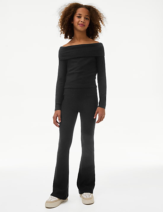 Ausgestellte gerippte Strickhose (6&ndash;16 J.)