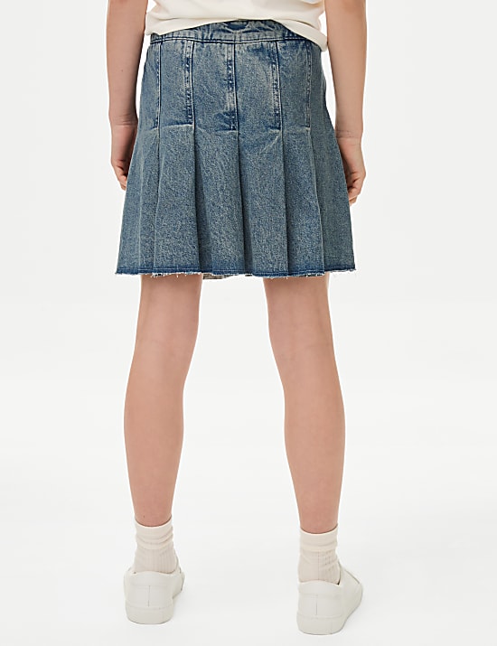 Denim plooirok (6-16 jaar)