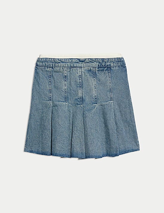 Denim plooirok (6-16 jaar)