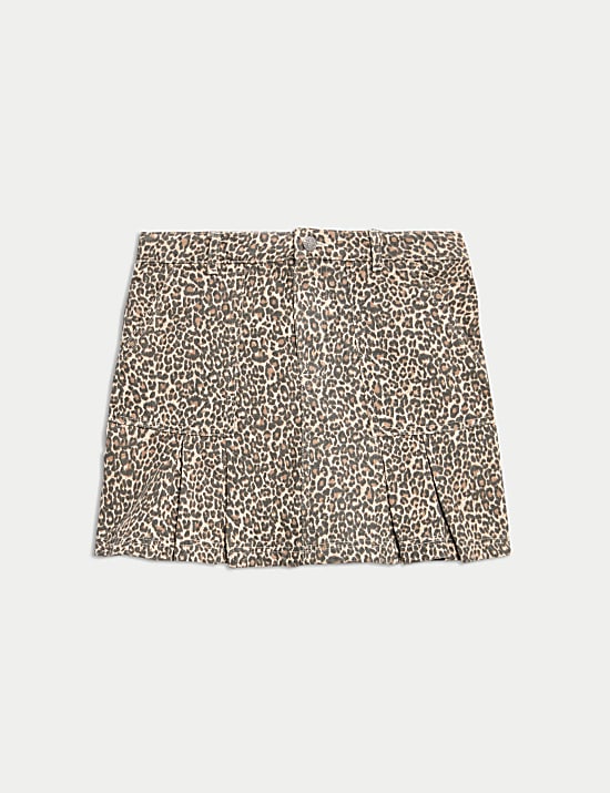 Leopard Print Denim Skirt (2-16 Yrs)