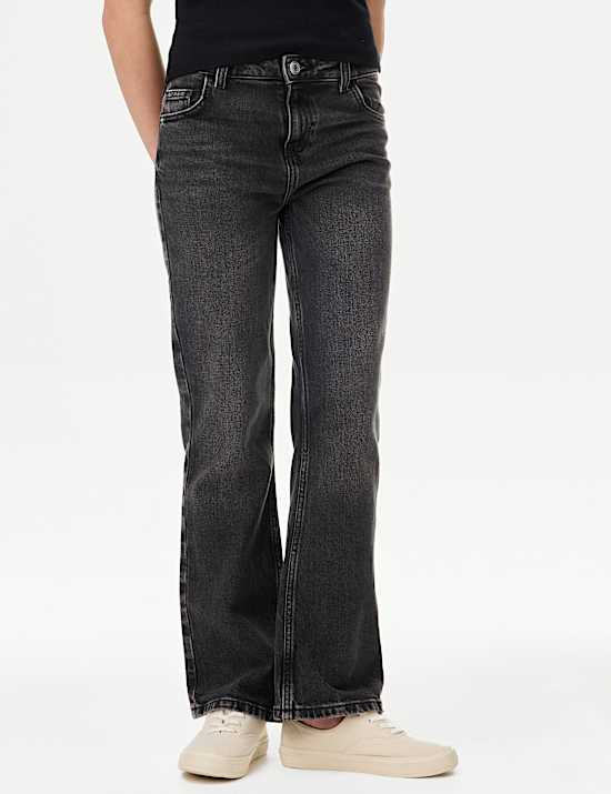 Τζιν λεοπάρ παντελόνι καμπάνα με κανονική εφαρμογή (6-16 ετών)