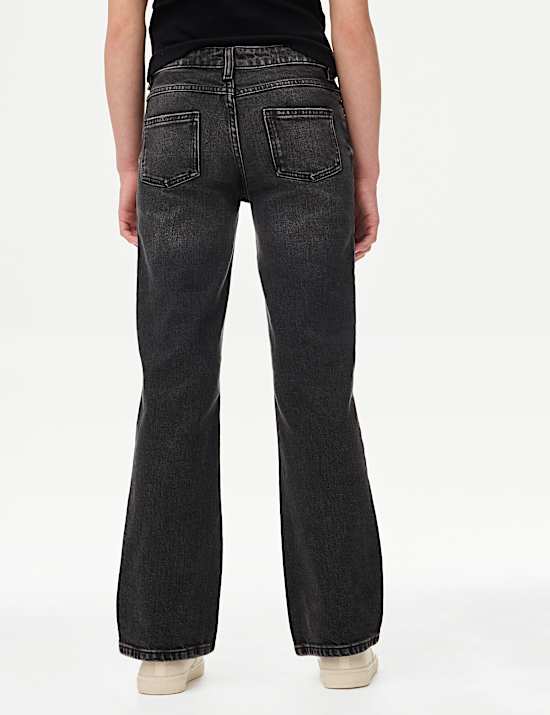 Τζιν λεοπάρ παντελόνι καμπάνα με κανονική εφαρμογή (6-16 ετών)