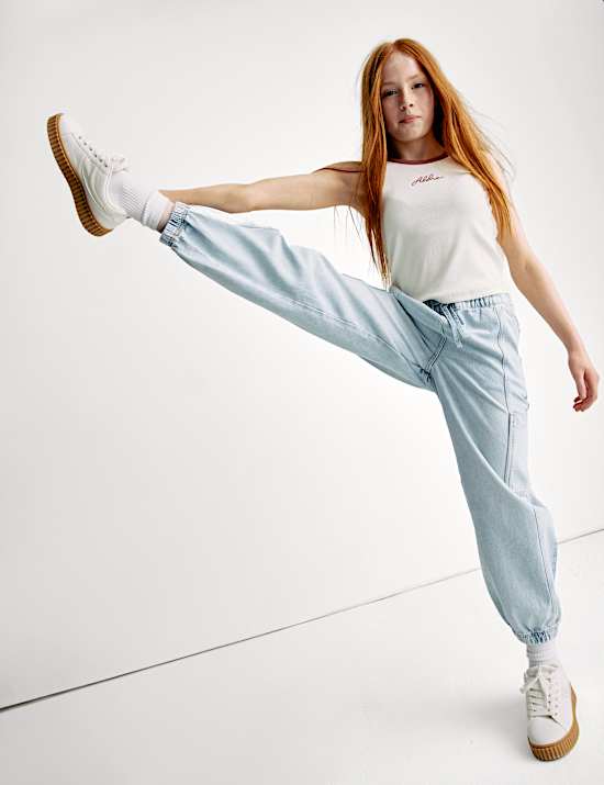 Cuffed Denim Cargo Jeans (6-16 Yrs)