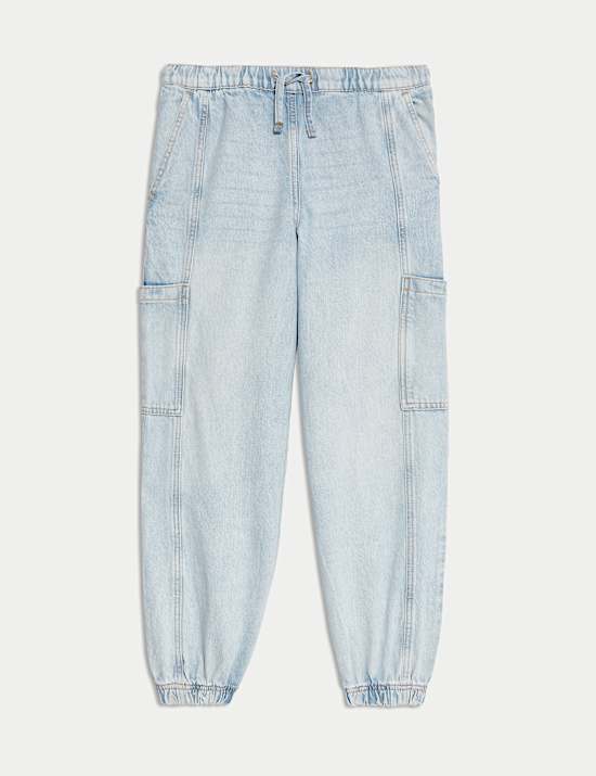 Cuffed Denim Cargo Jeans (6-16 Yrs)