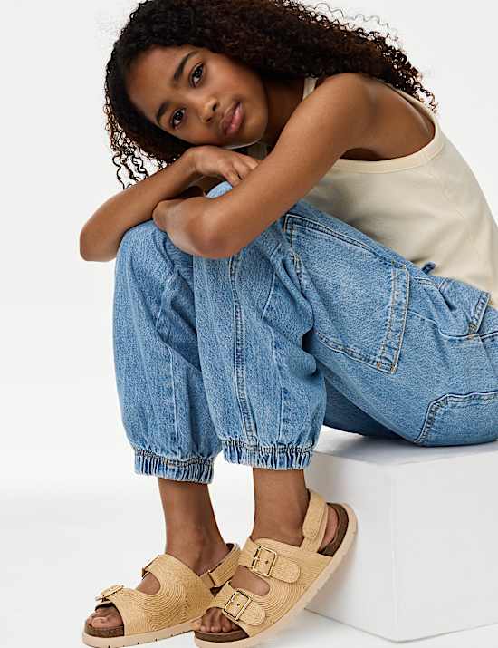 Cuffed Denim Cargo Jeans (6-16 Yrs)