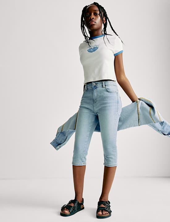 Skinny Capri Denim Jeans (6-16 Yrs)