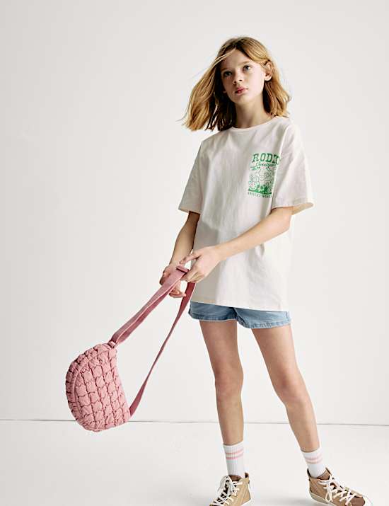 Mom Pure Cotton Denim Shorts (6-16 Yrs)