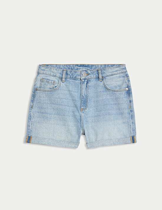 Mom Pure Cotton Denim Shorts (6-16 Yrs)